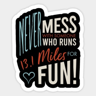 Half Marathon Runner Saying Sticker